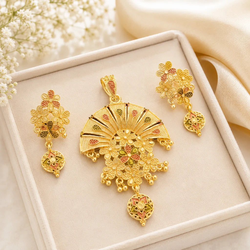 1 gram Gold Pendant Set