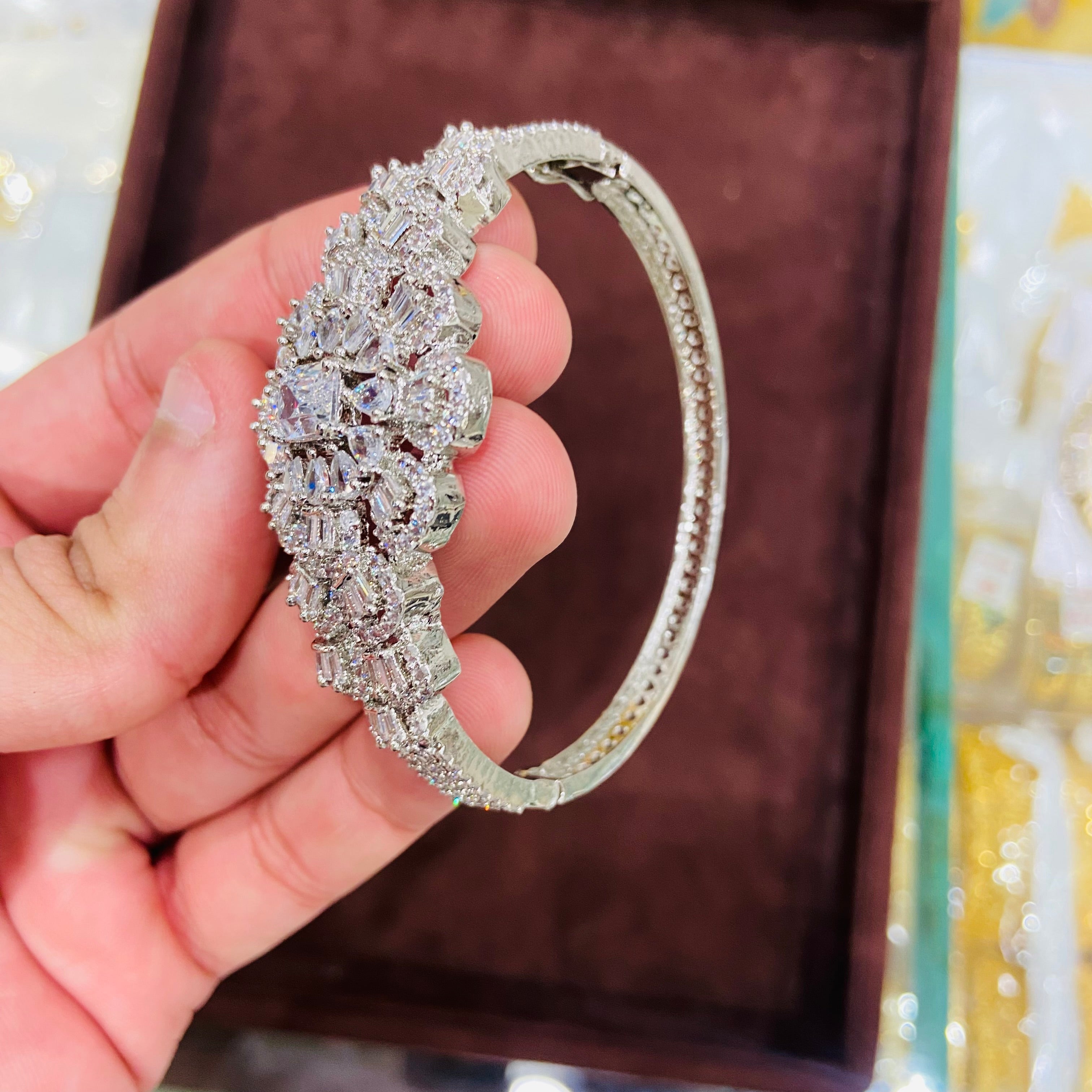 Classic American Diamond Hand Bracelet- BR09