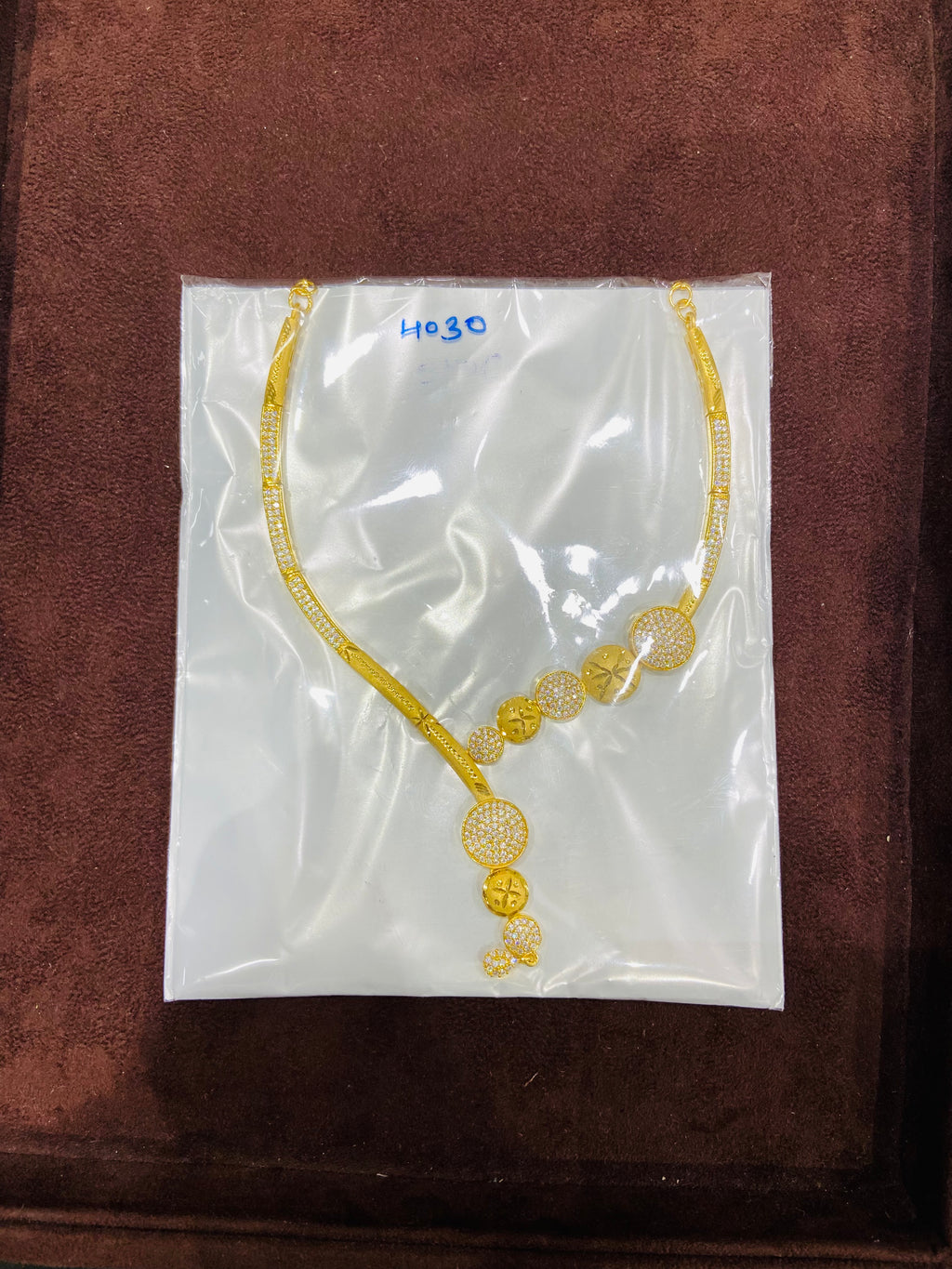 1 Gram Gold Designer Necklace Set with Matching Earrings– NS33