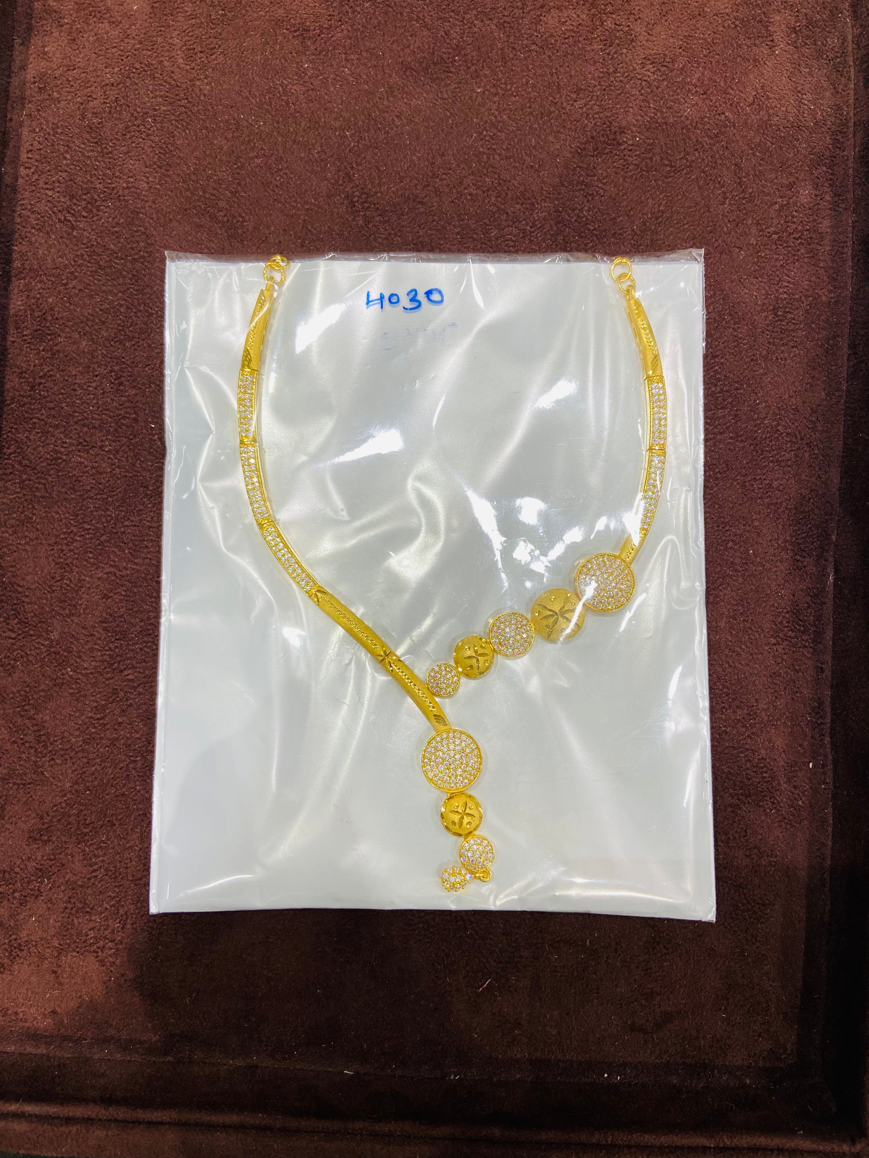 1 Gram Gold Designer Necklace Set with Matching Earrings– NS33