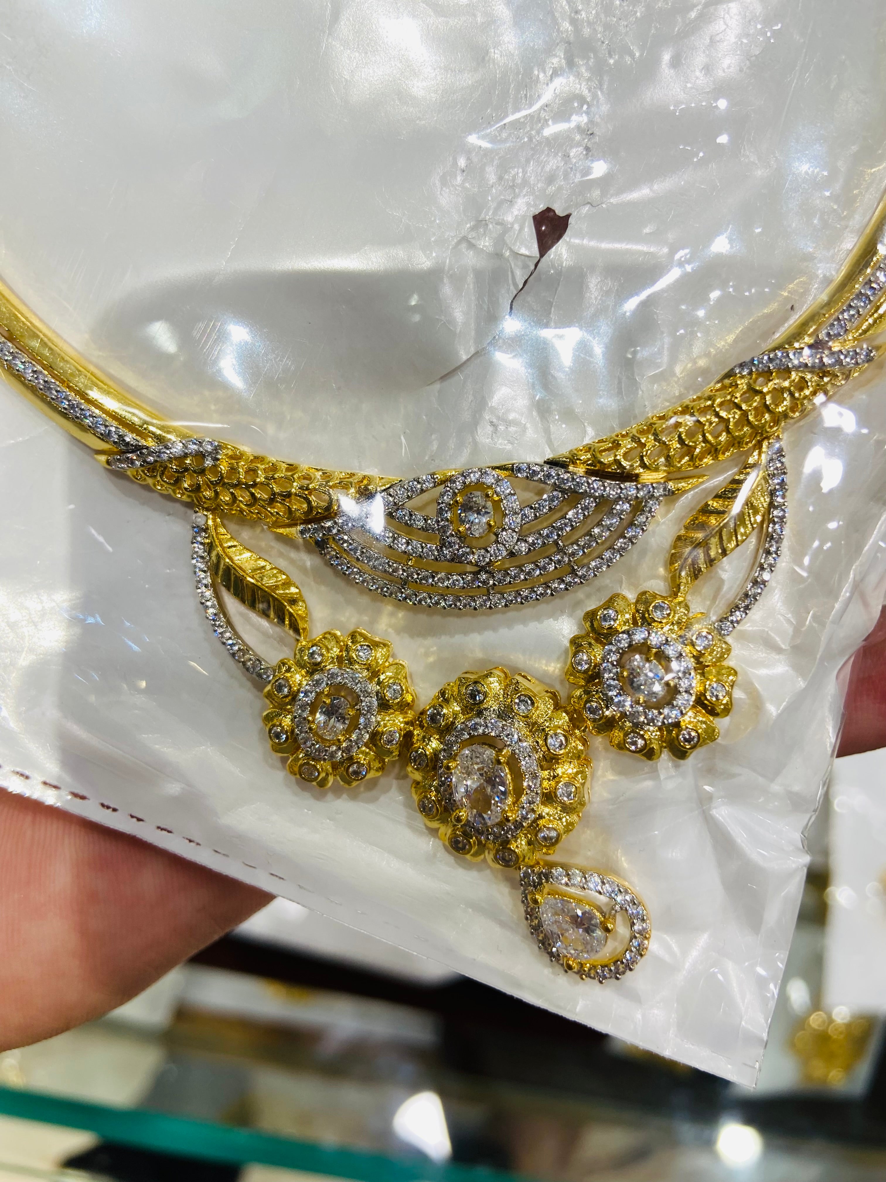 Premium American Diamond Bridal Necklace- NS24