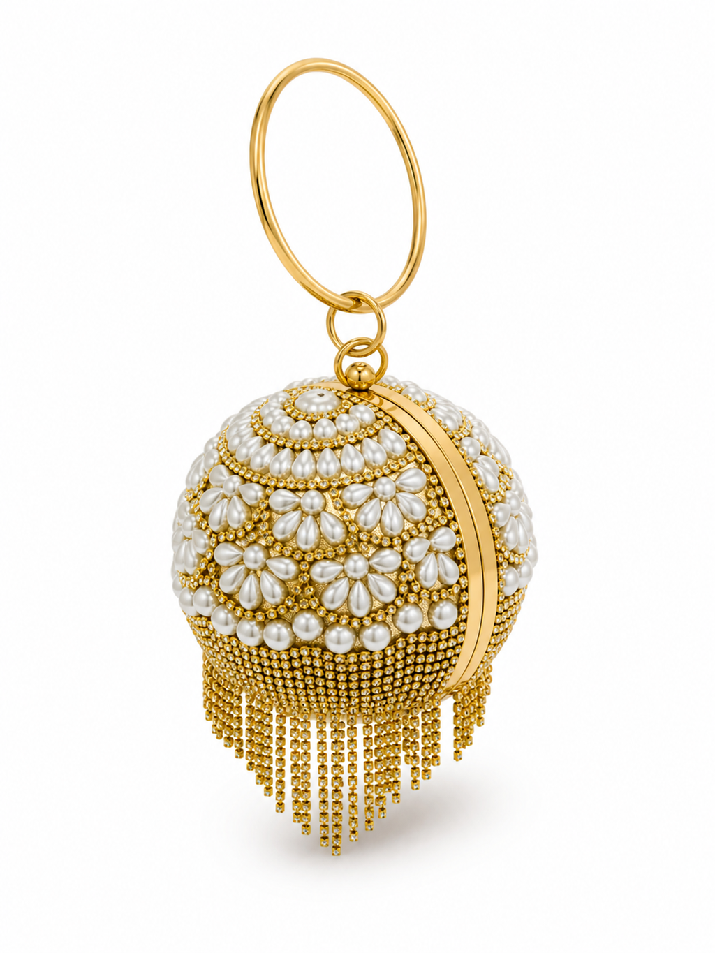 Pearl Floral Designer Potli Clutch Bag - PW02