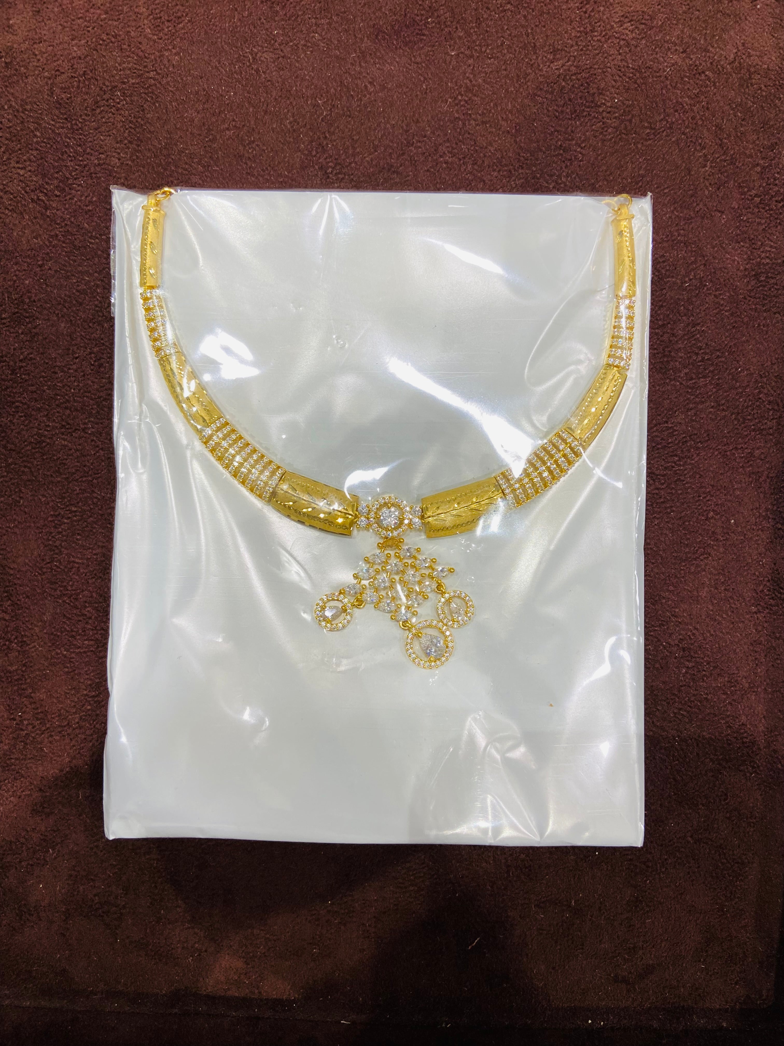 Antique Finish 1 Gram Gold Necklace Set– NS32