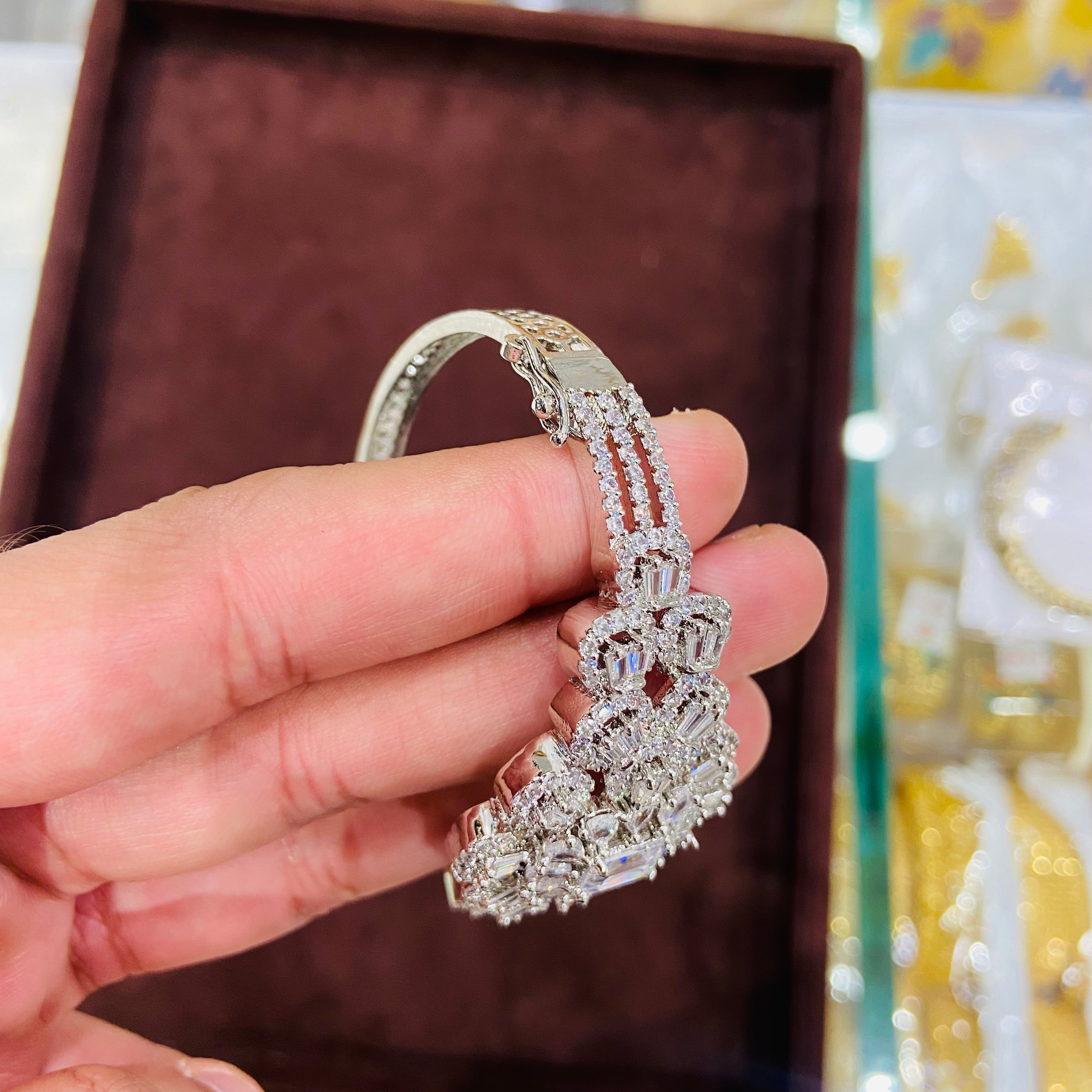 Classic American Diamond Hand Bracelet- BR09