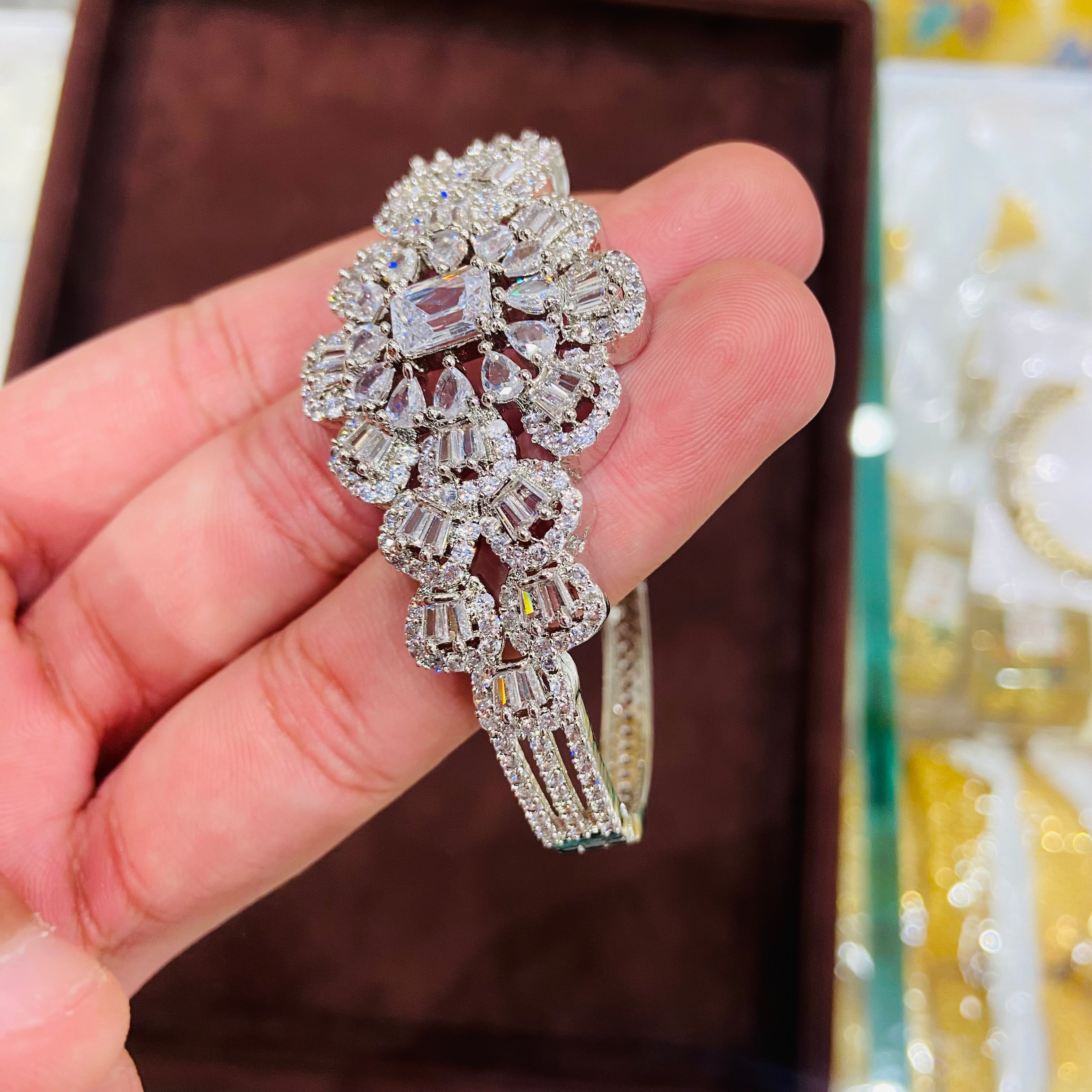 Classic American Diamond Hand Bracelet- BR09