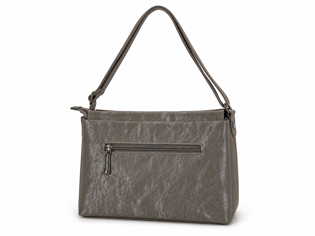 Luxe Shiny Textured Shoulder Tote Bag