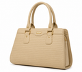 Beige Textured Office Handbag for Women