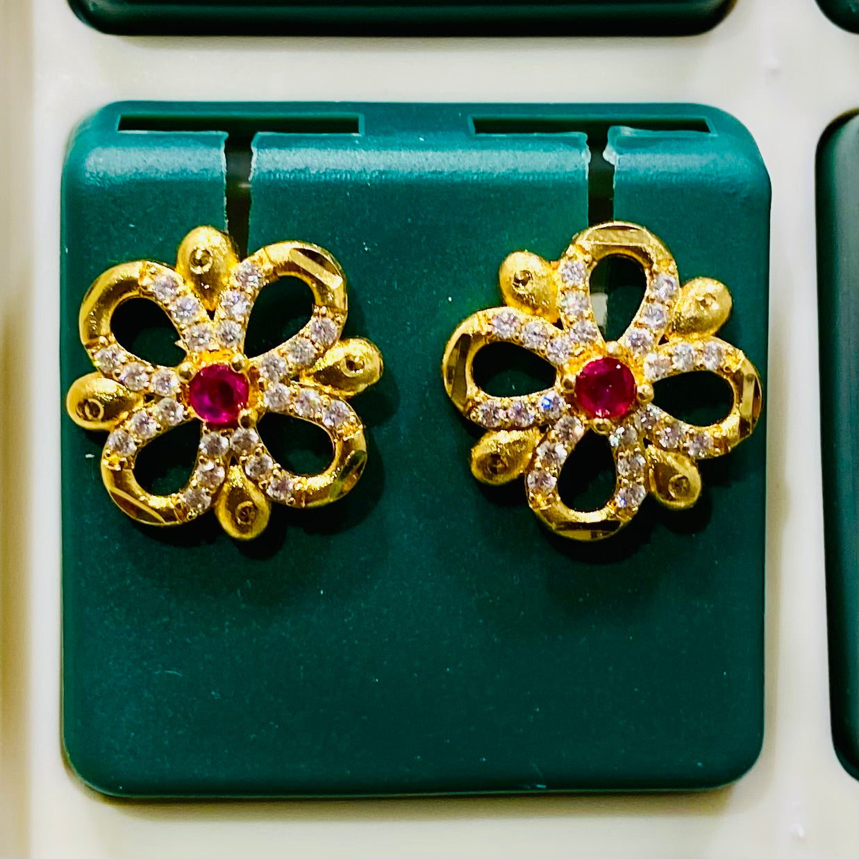 Trendy 1 Gram Gold Earrings Tops Collection- ER36