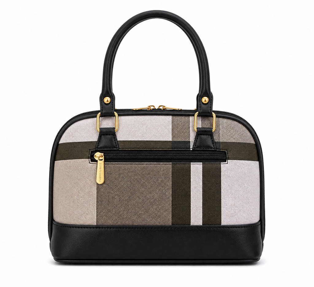 Classic Checked Women’s Handbag with Dual Handles