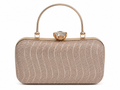 Sparkly handbag with a decorative clasp on a white background
