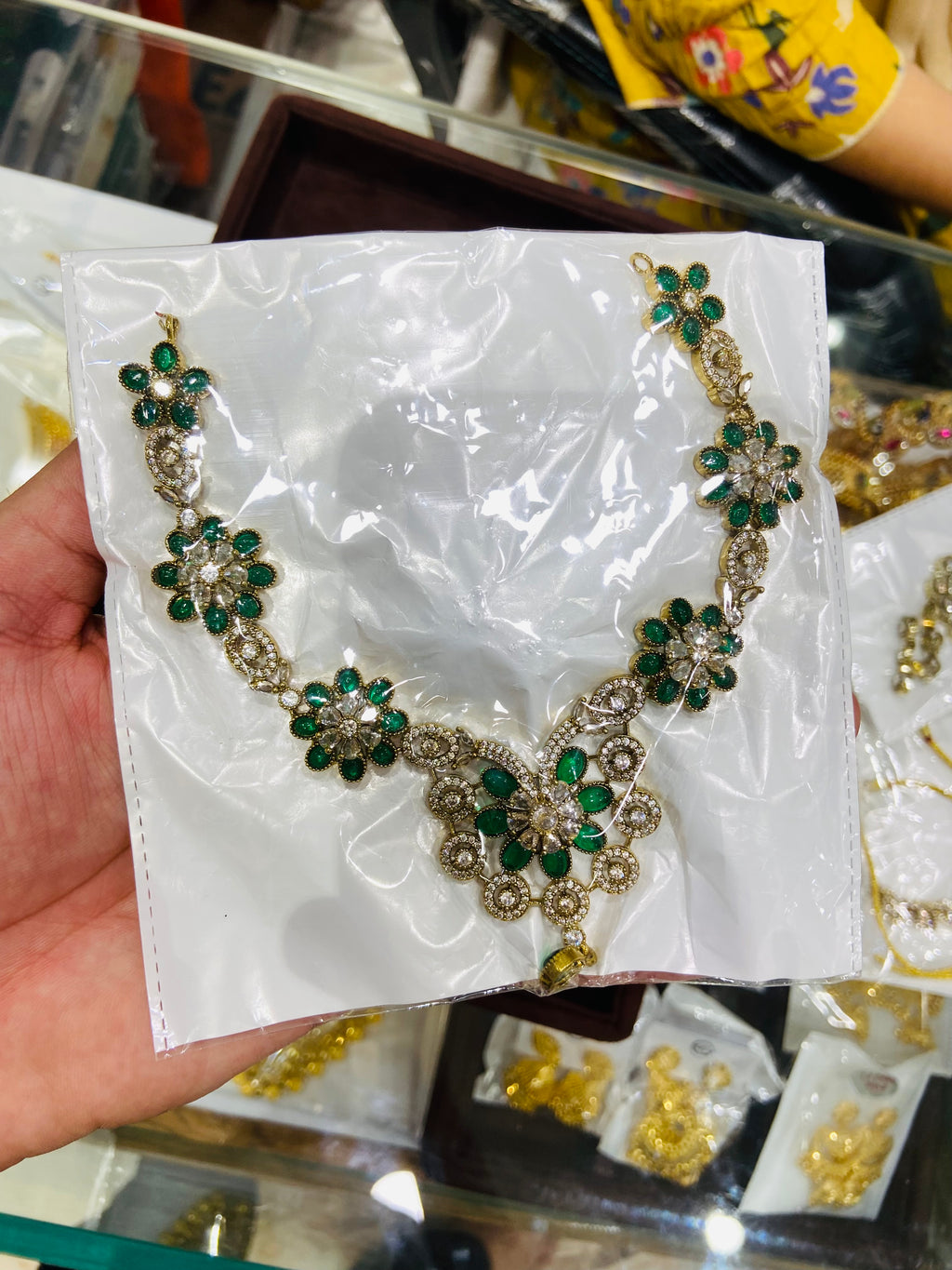 Statement AD Necklace with Matching Earring- NS22