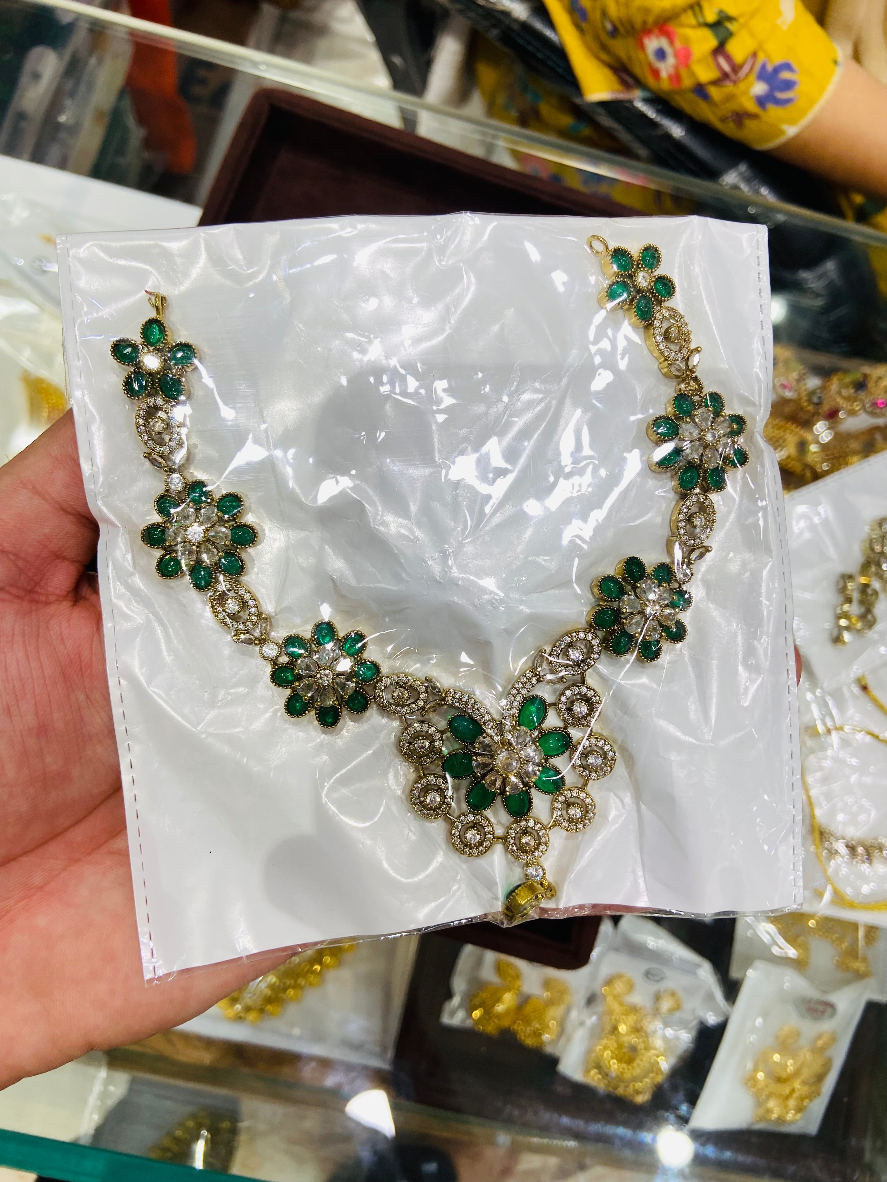 Statement AD Necklace with Matching Earring- NS22