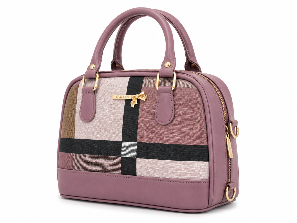 Classic Checked Women’s Handbag with Dual Handles