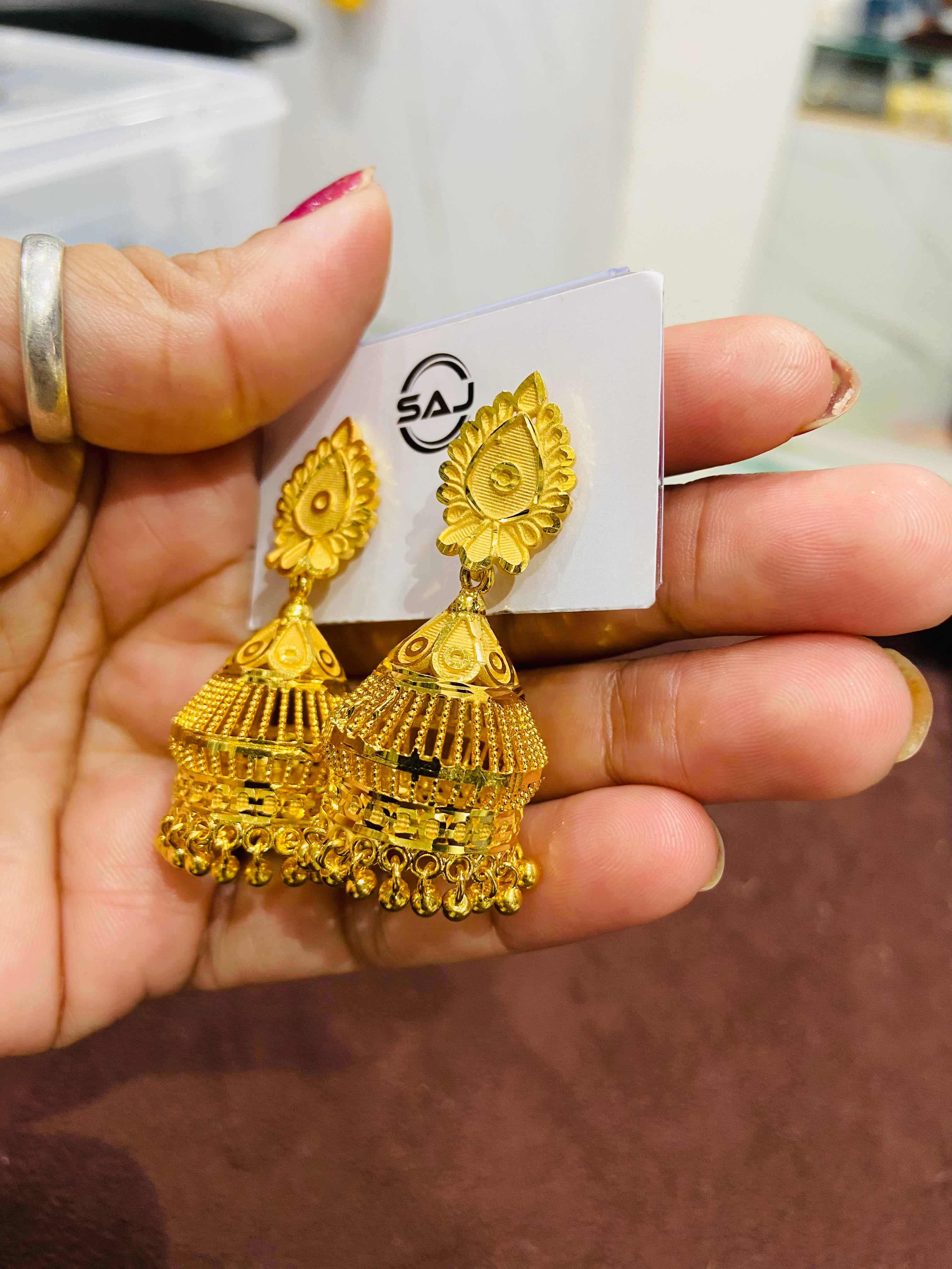 Elegant 1 Gram Gold Jhumka Earrings for Women – Traditional Design ER16