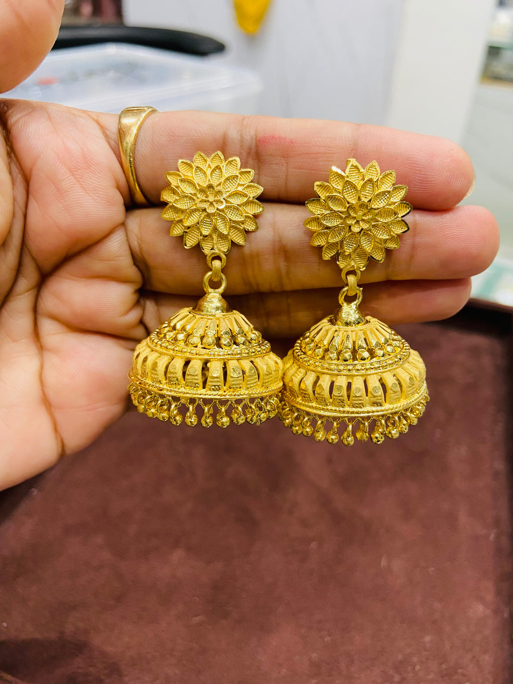 Premium 1 Gram Gold Plated Jhumka Earrings for Ethnic Wear ER17