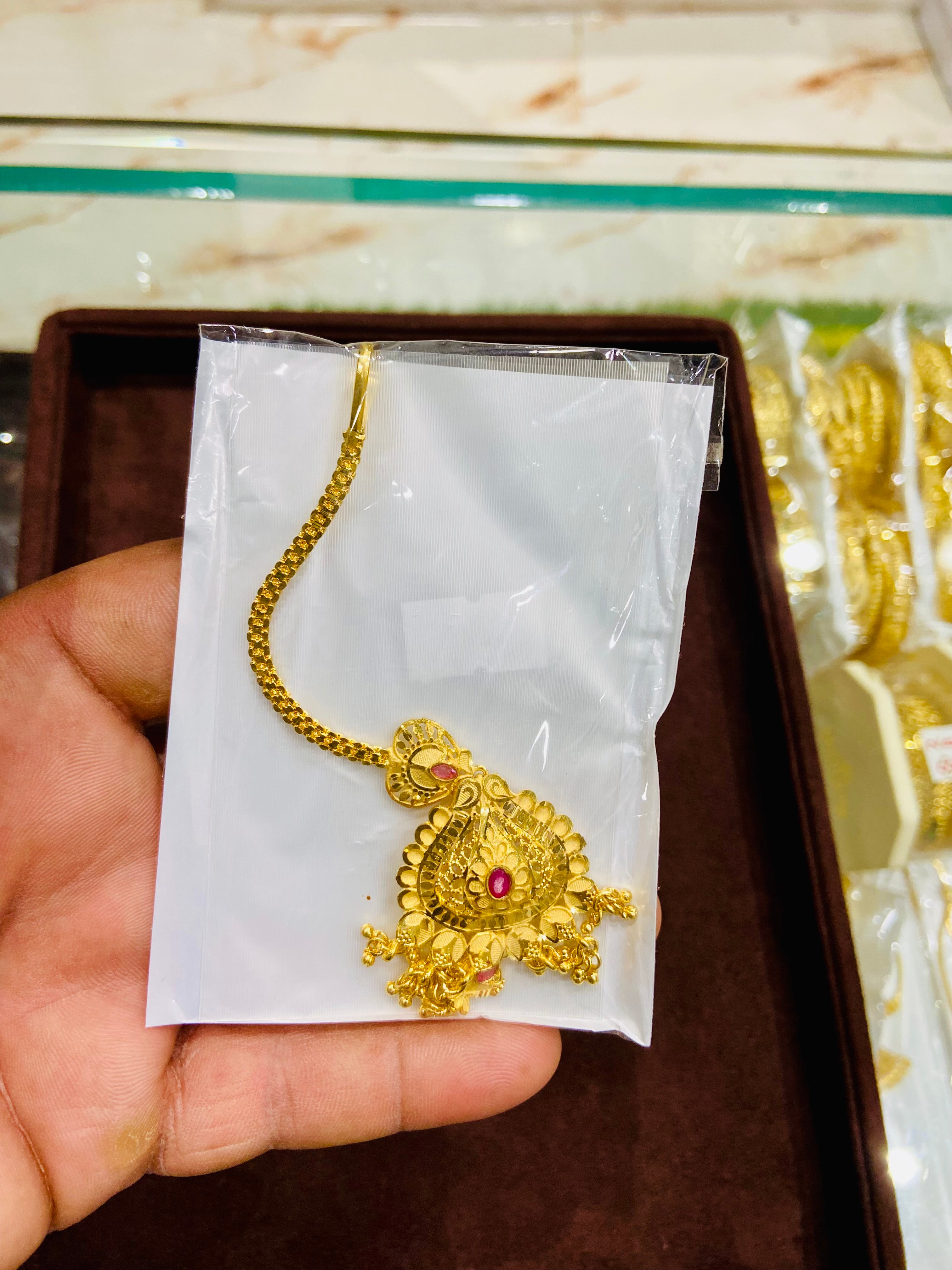 Bridal one gram gold Maang tikka MT09
