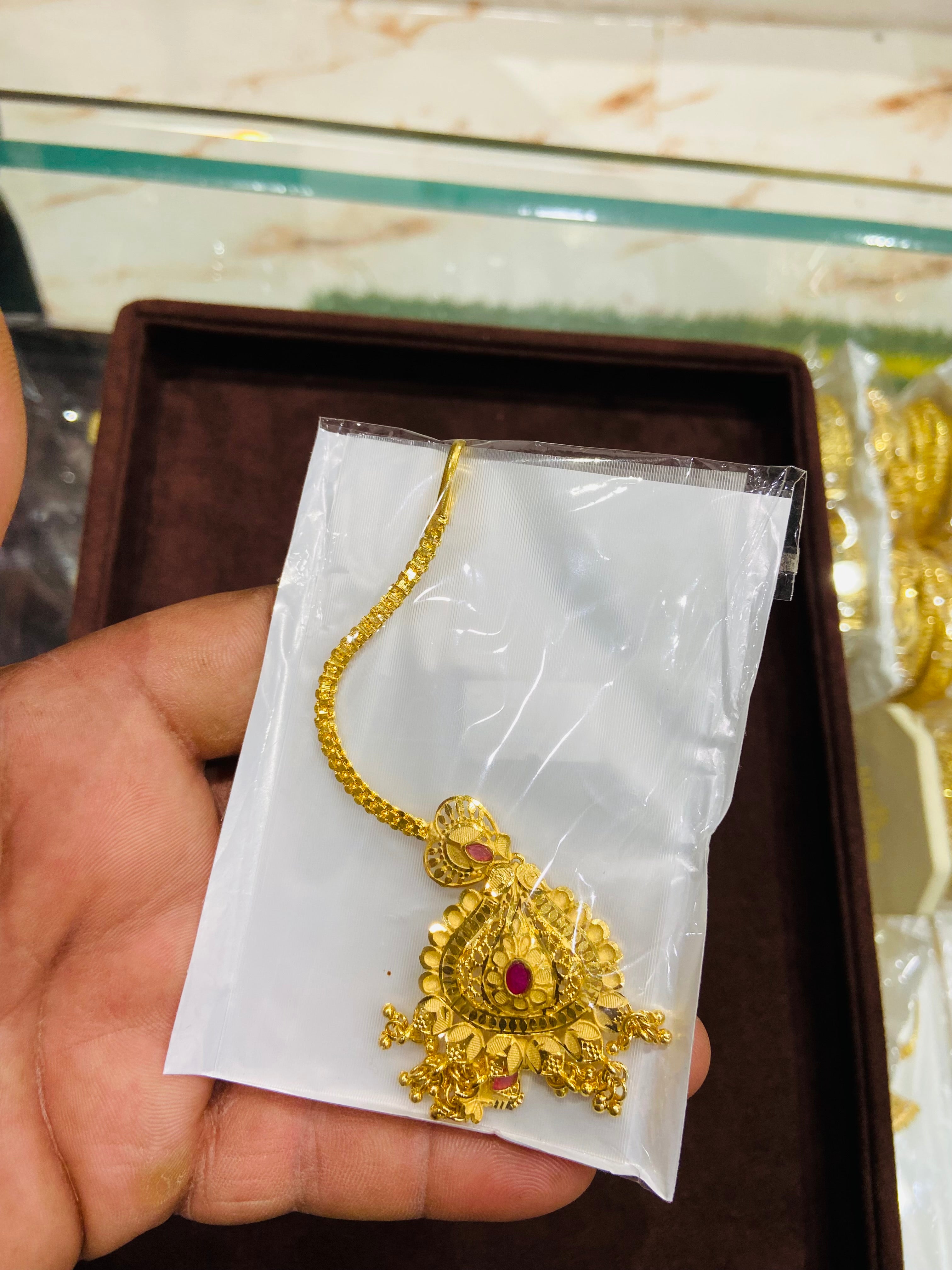 Bridal one gram gold Maang tikka MT09