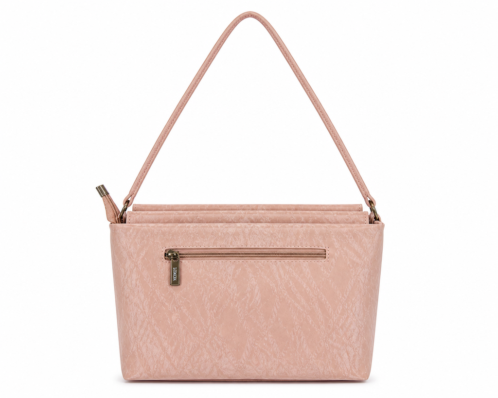 Blush Pink Textured Women’s Shoulder Bag - DW03