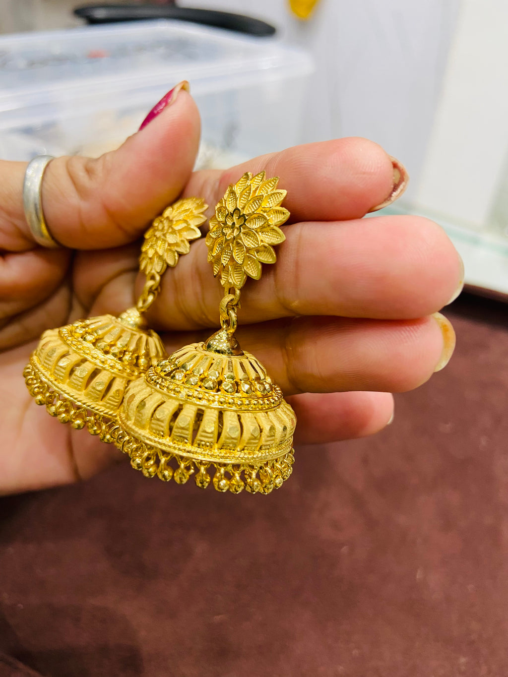 Premium 1 Gram Gold Plated Jhumka Earrings for Ethnic Wear ER17