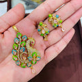 Elegant mor AD Pendant Set with Earrings - PS15