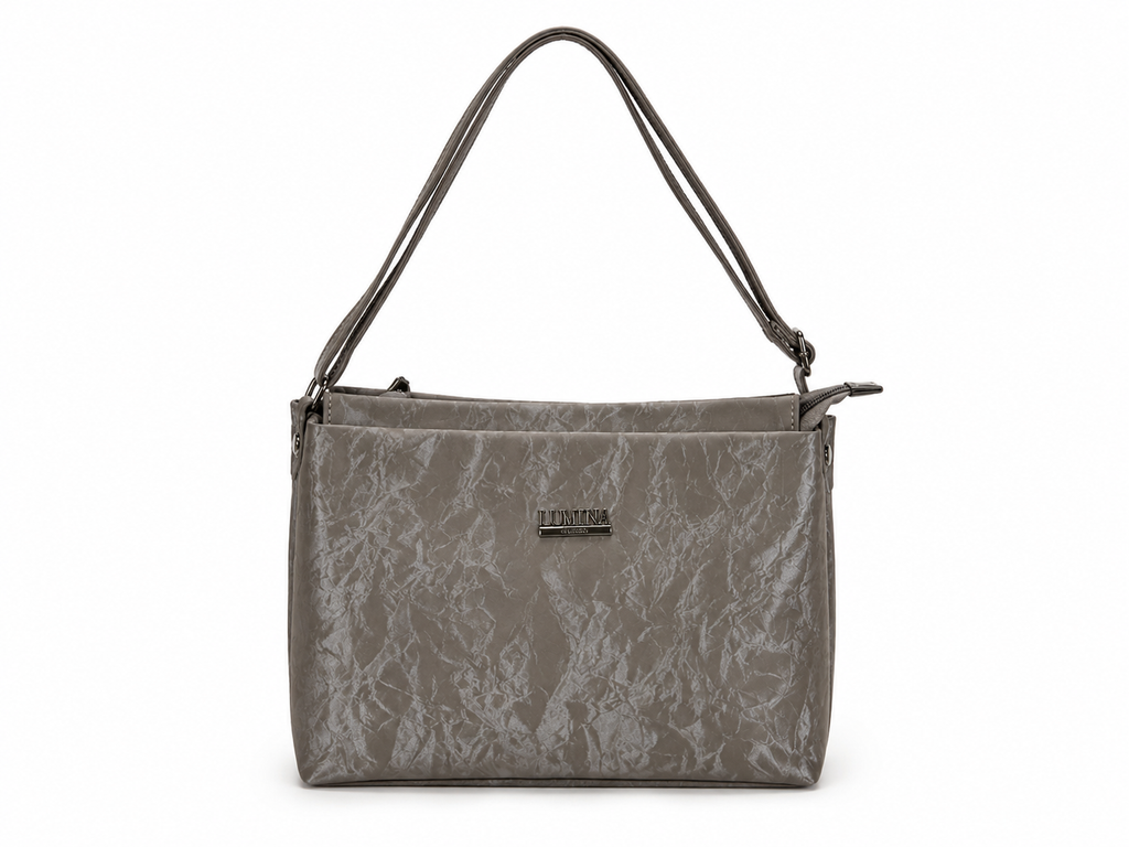 Luxe Shiny Textured Shoulder Tote Bag