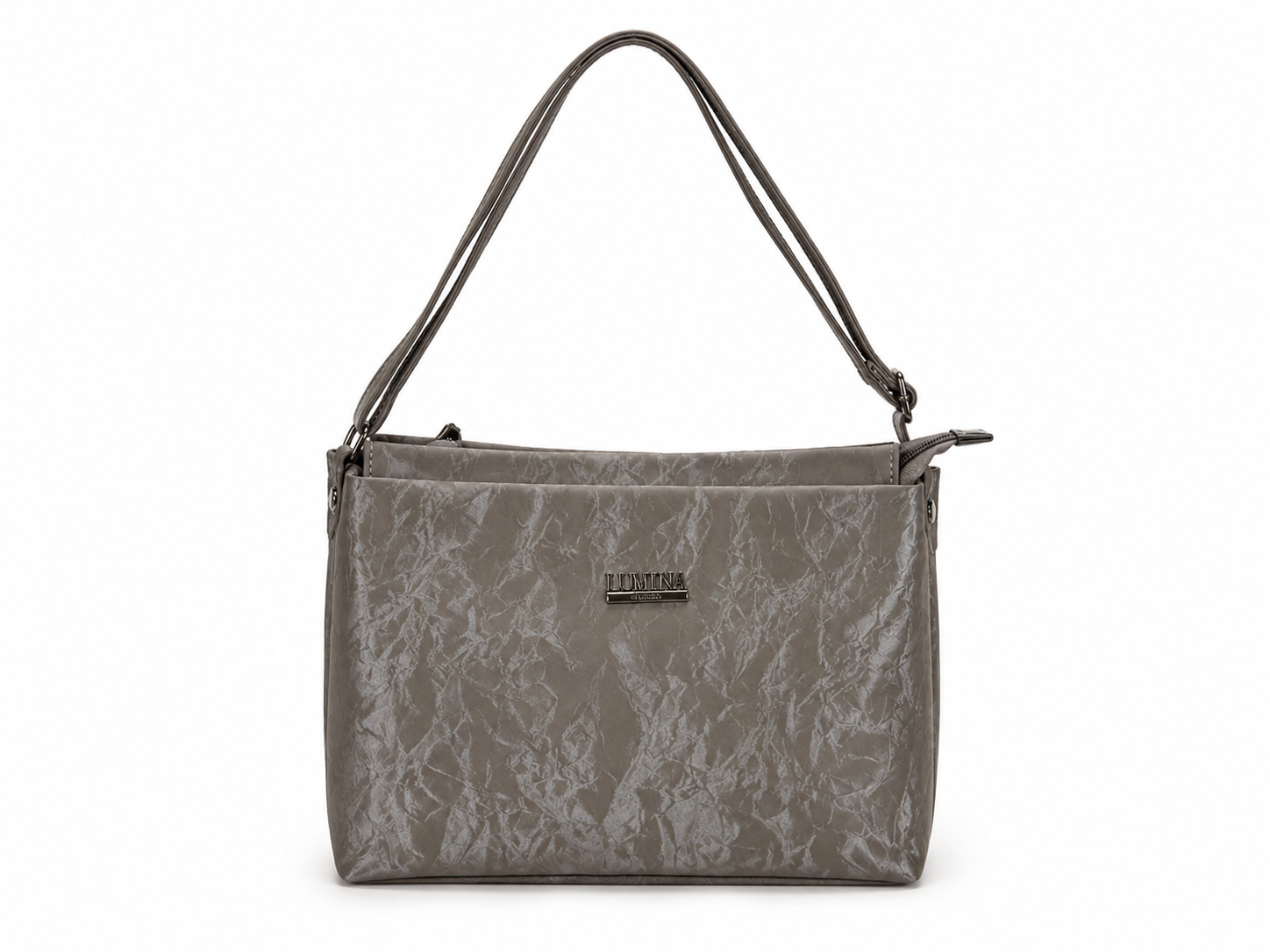 Luxe Shiny Textured Shoulder Tote Bag
