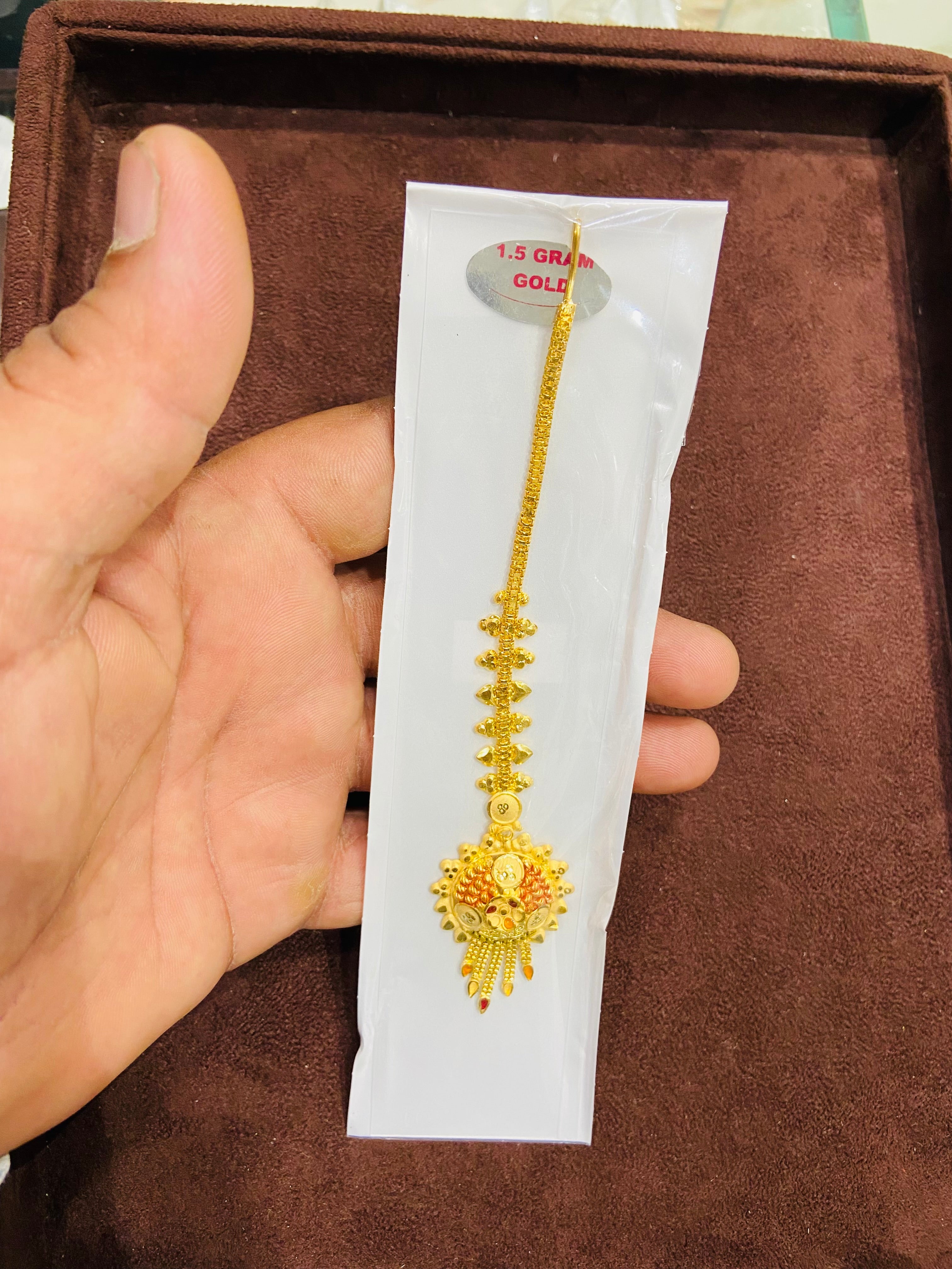 Premium one gram gold Maang tikka MT11