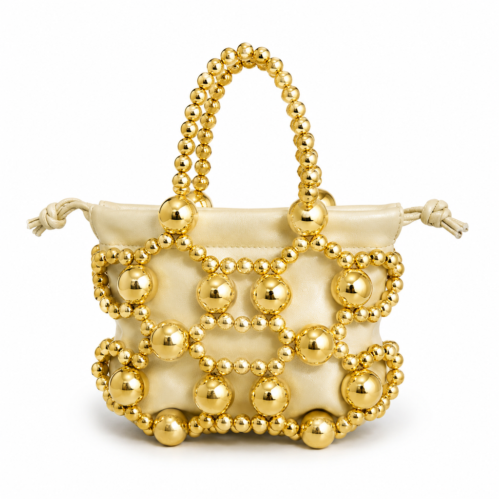 Luxury Gold Beaded Mini Handbag for Women - PW04