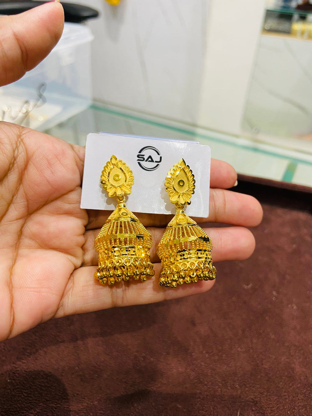 Elegant 1 Gram Gold Jhumka Earrings for Women – Traditional Design ER16