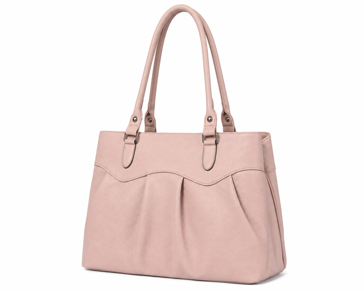 Pink handbag on a white background