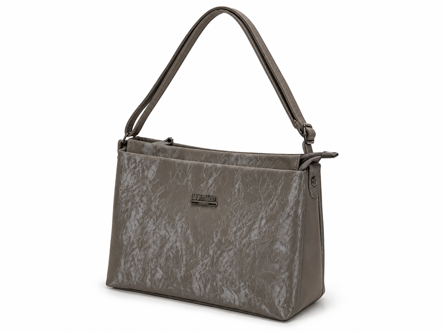 Luxe Shiny Textured Shoulder Tote Bag