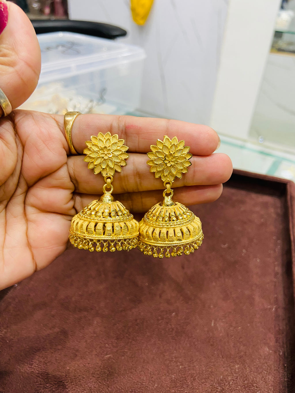 Premium 1 Gram Gold Plated Jhumka Earrings for Ethnic Wear ER17