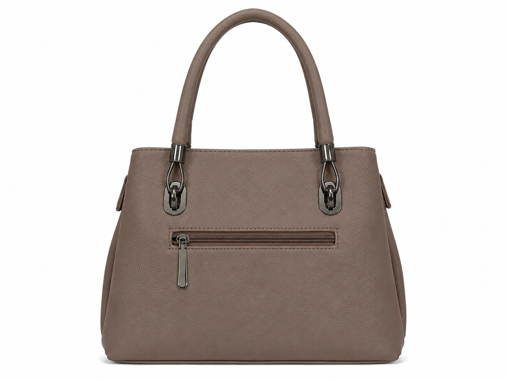 Taupe Structured Women’s Handbag in Brown Shades