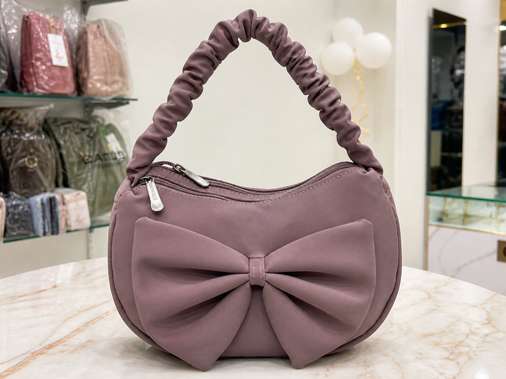 Mauve Bow Style Women’s Shoulder Bag - DW04