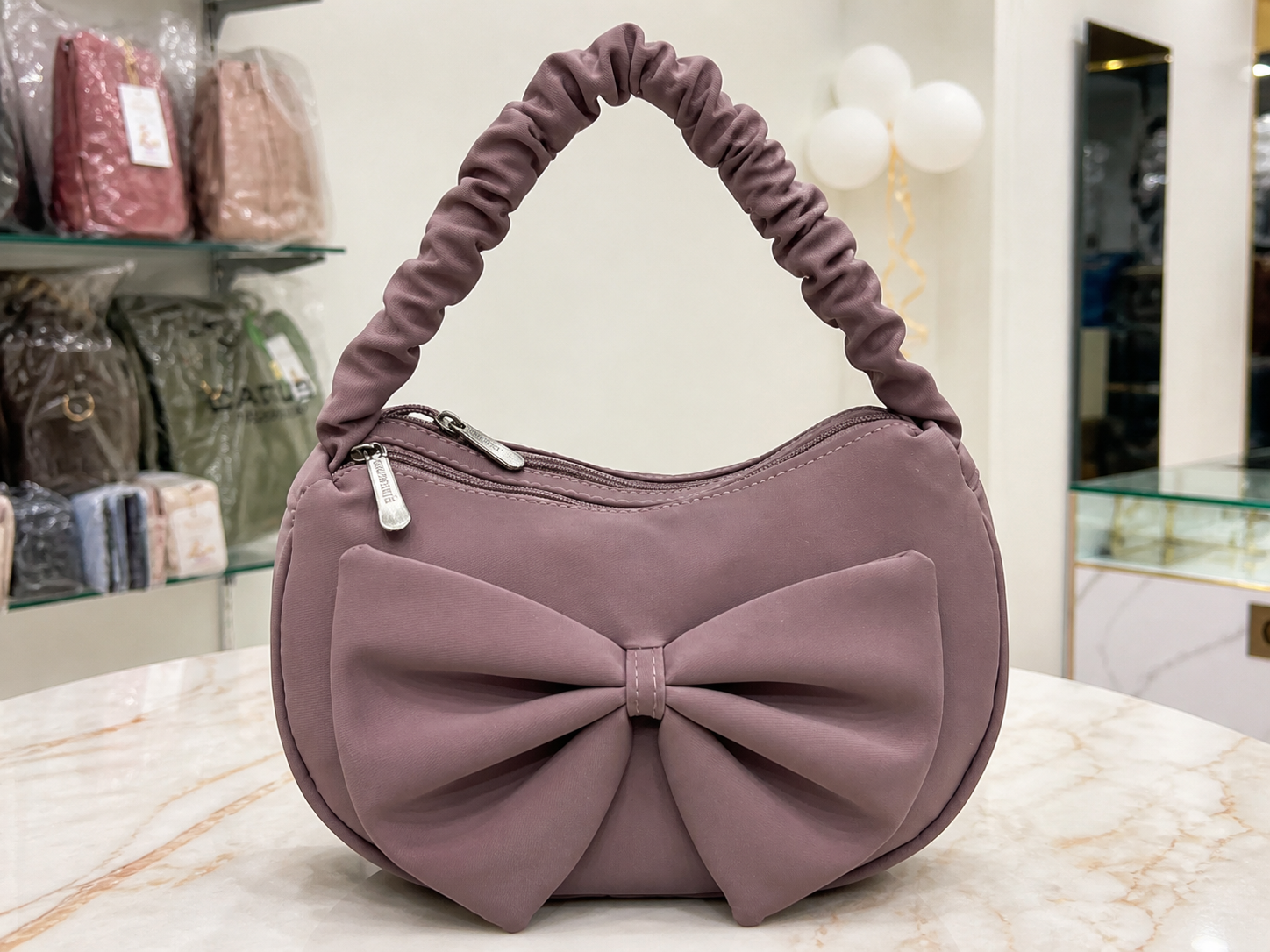 Mauve Bow Style Women’s Shoulder Bag - DW04