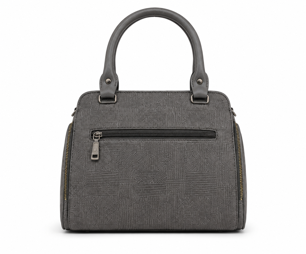 Grey Cloth Textured Handbag for Women