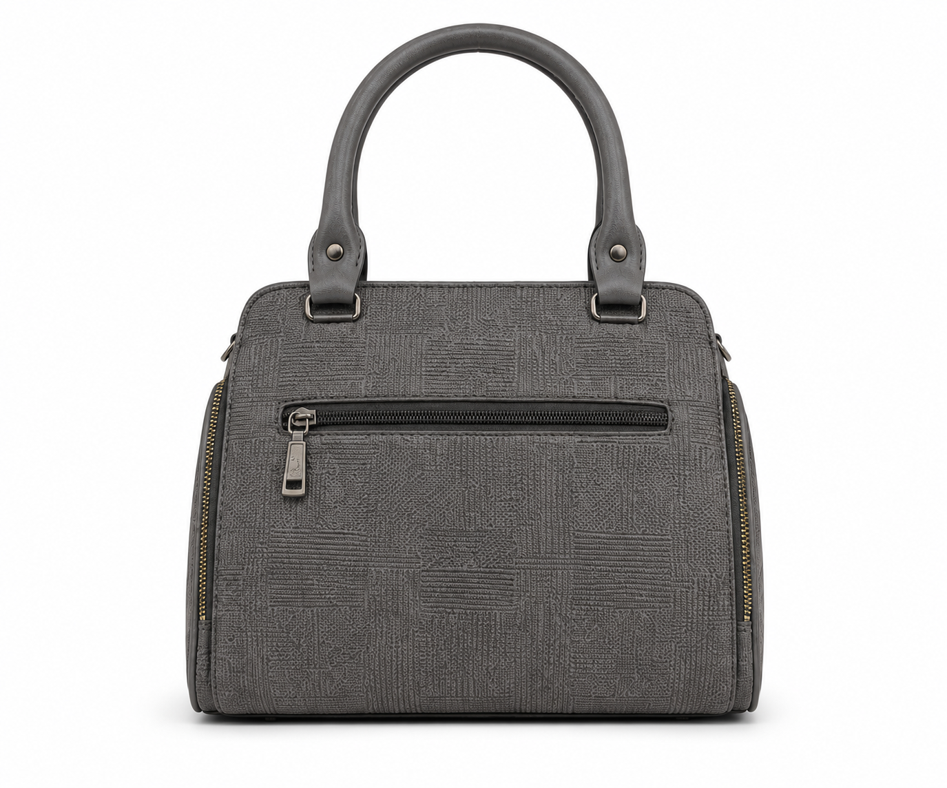 Grey Cloth Textured Handbag for Women