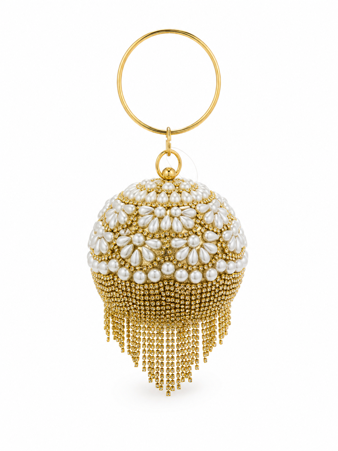 Pearl Floral Designer Potli Clutch Bag - PW02
