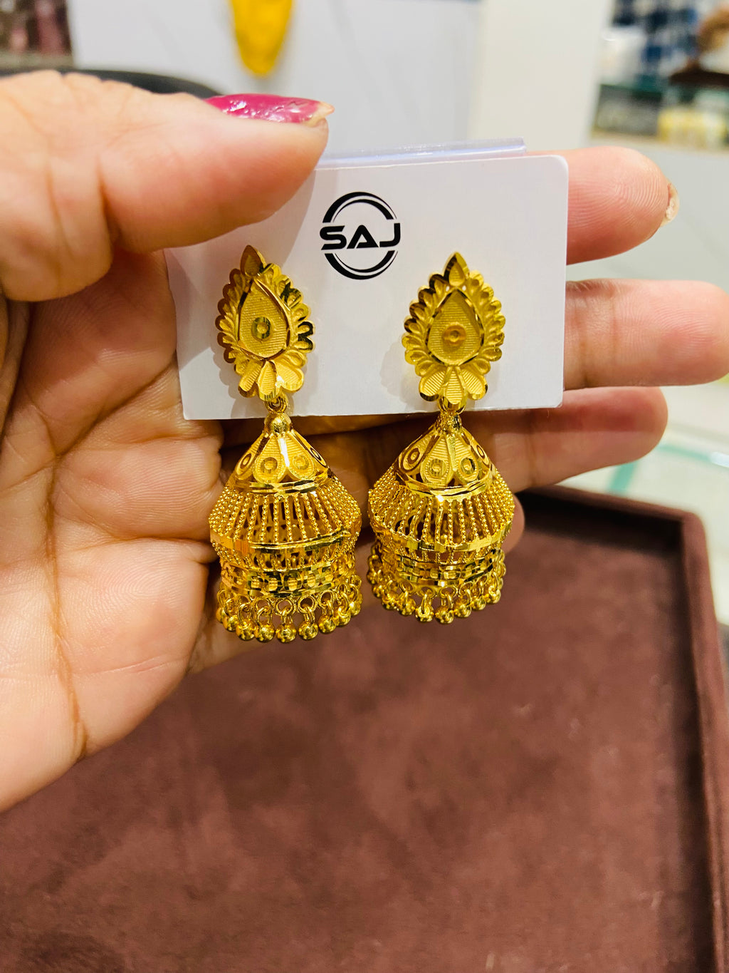 Elegant 1 Gram Gold Jhumka Earrings for Women – Traditional Design ER16