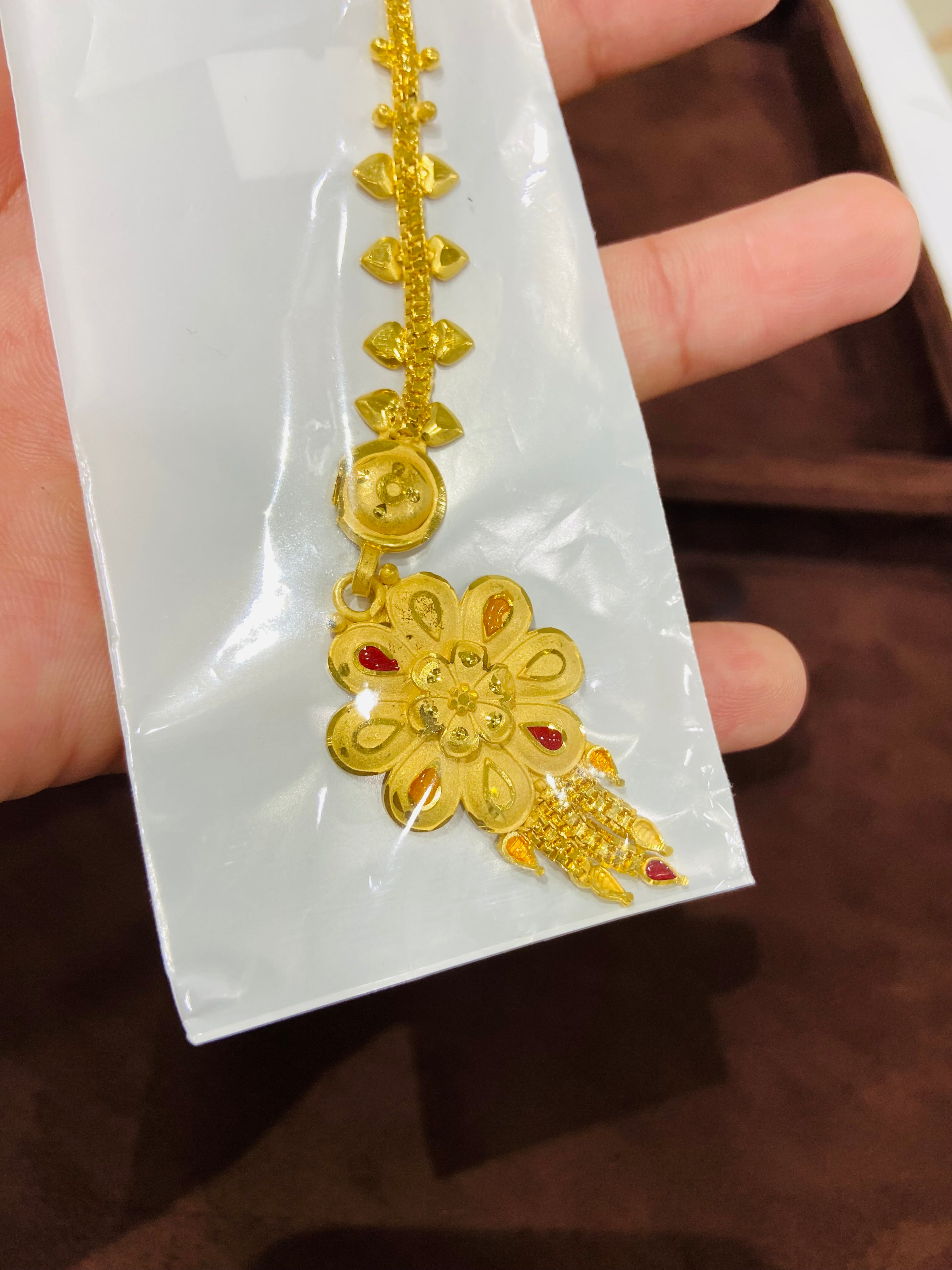 Designer 1 Gram Gold Maang Tikka MT06