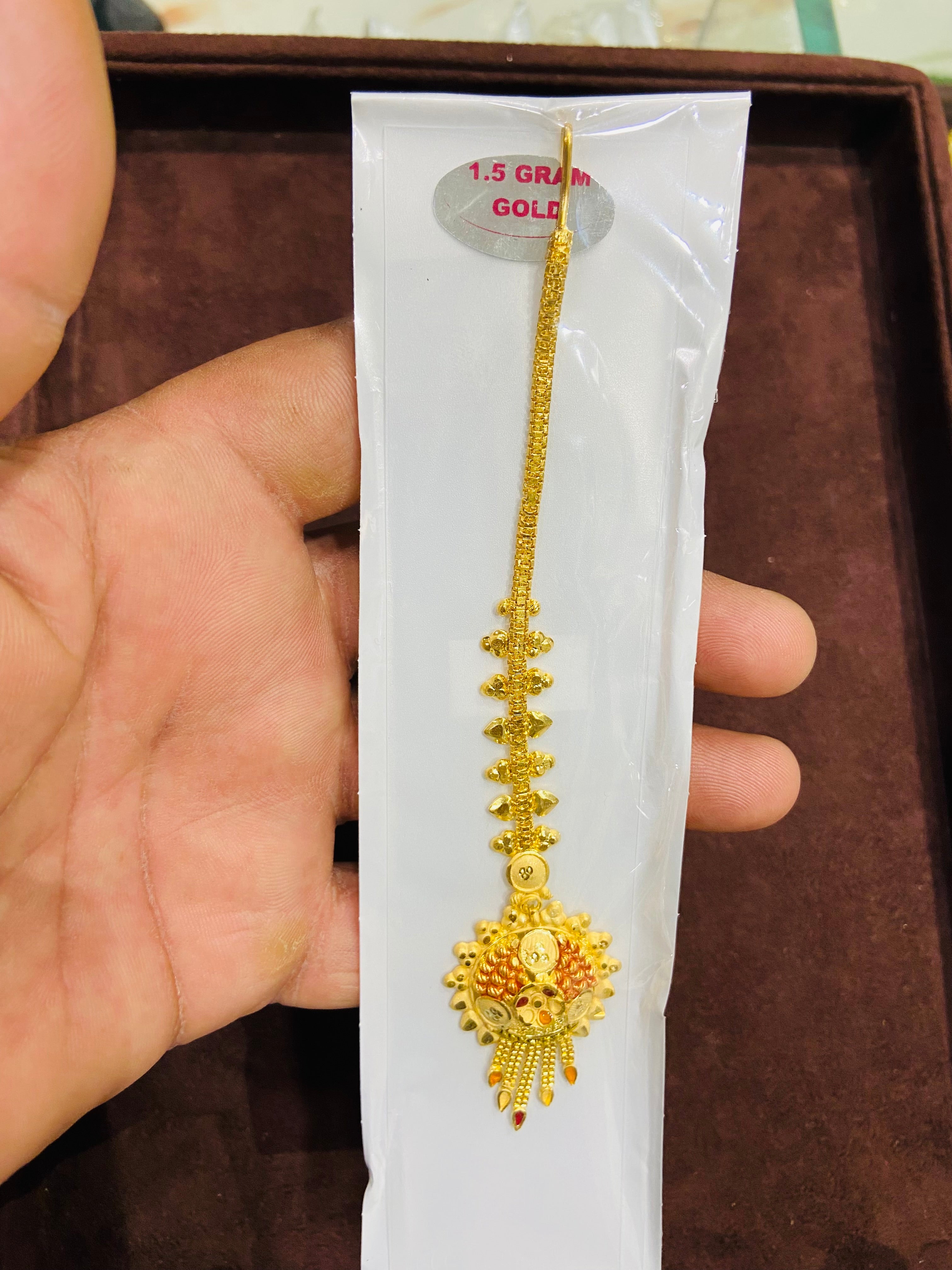 Premium one gram gold Maang tikka MT11
