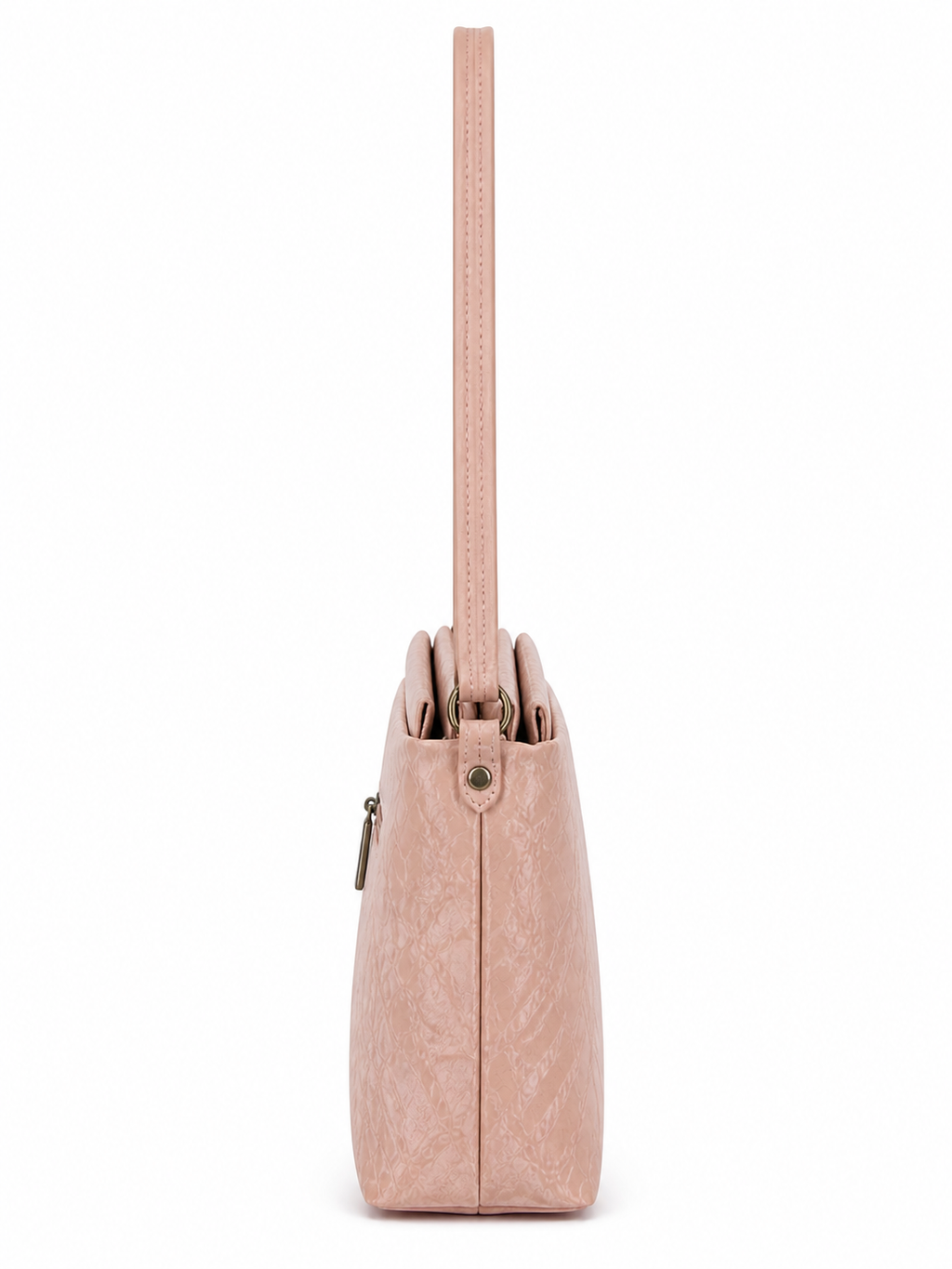 Blush Pink Textured Women’s Shoulder Bag - DW03
