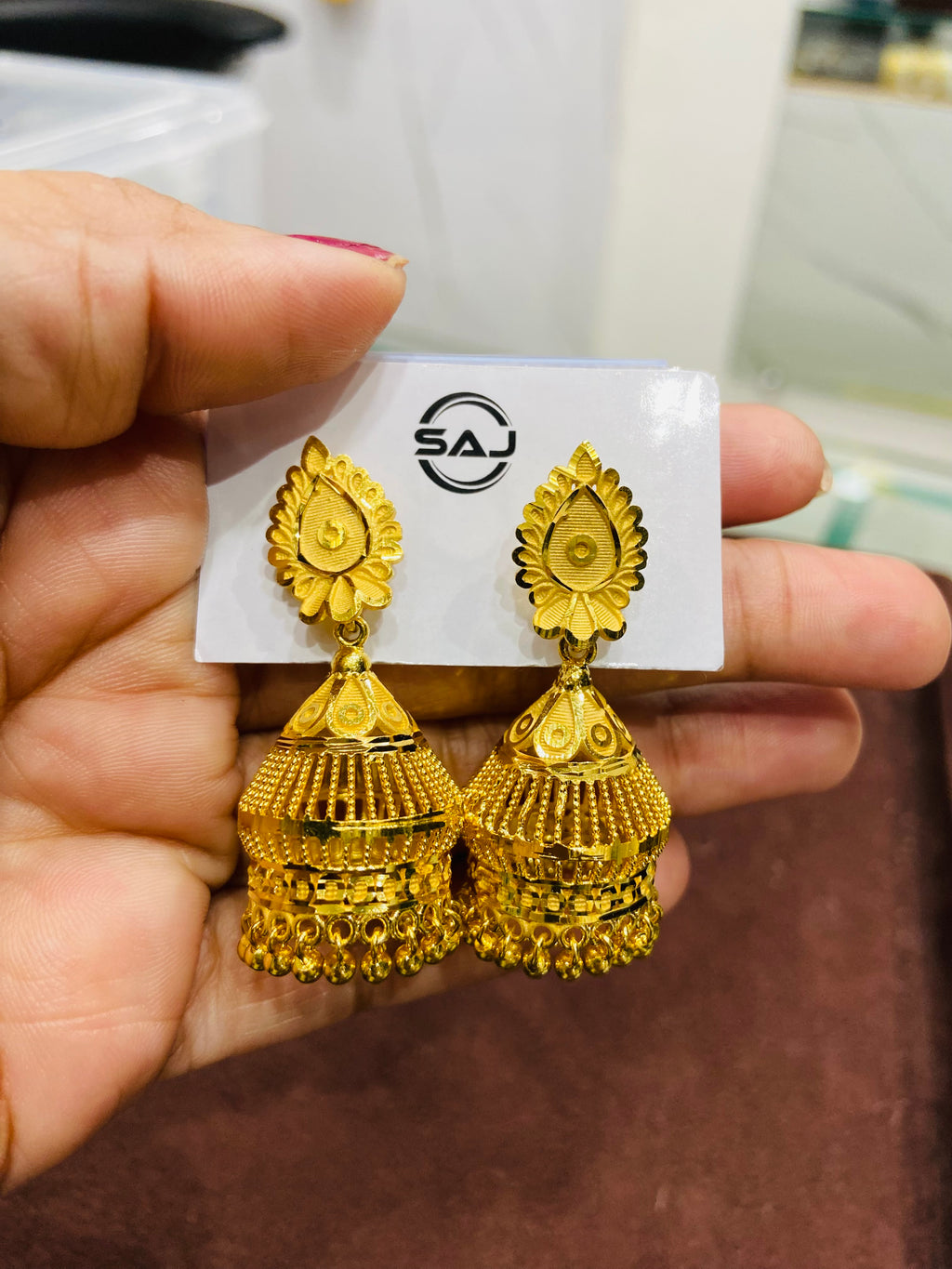 Elegant 1 Gram Gold Jhumka Earrings for Women – Traditional Design ER16