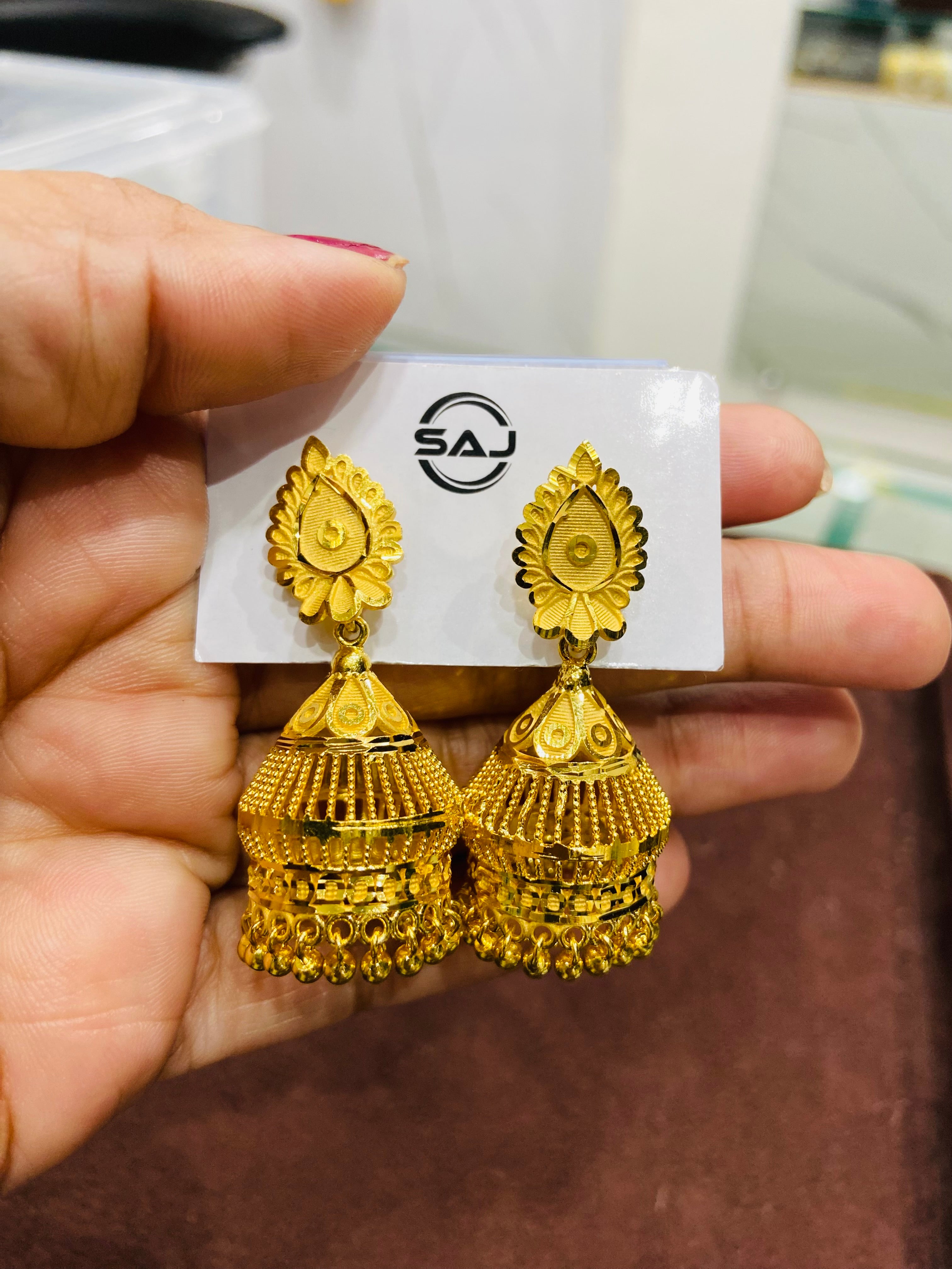 Elegant 1 Gram Gold Jhumka Earrings for Women – Traditional Design ER16