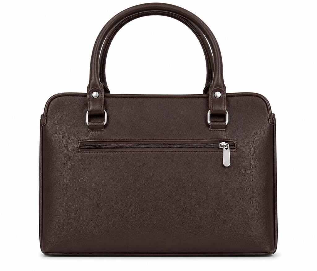 Backside of Brown Structured Shoulder Bag for Women