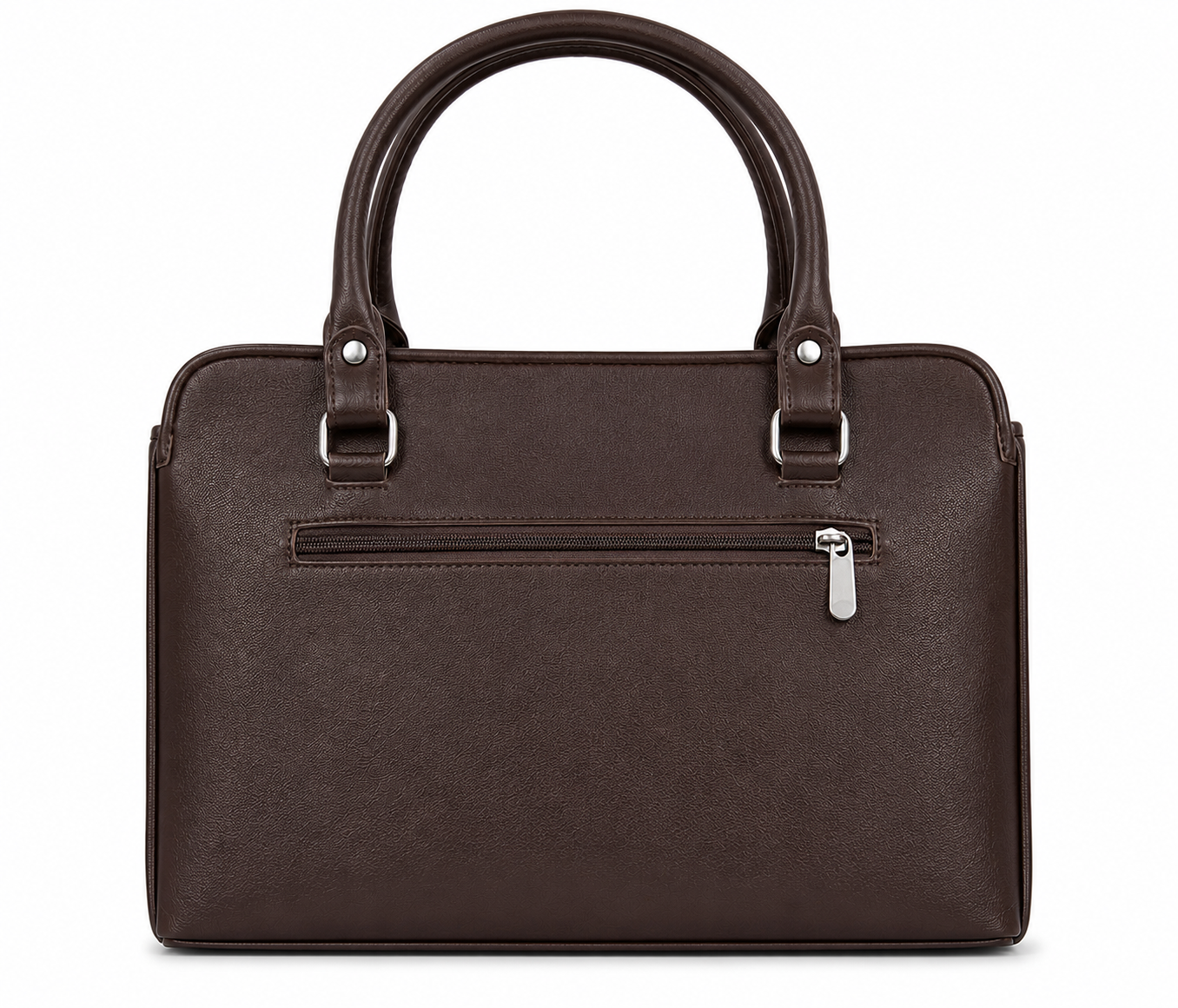 Backside of Brown Structured Shoulder Bag for Women