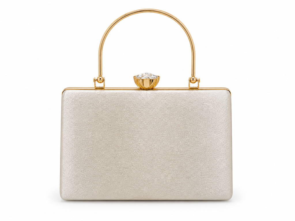 Champagne Stone Embellished Evening Clutch - PW03