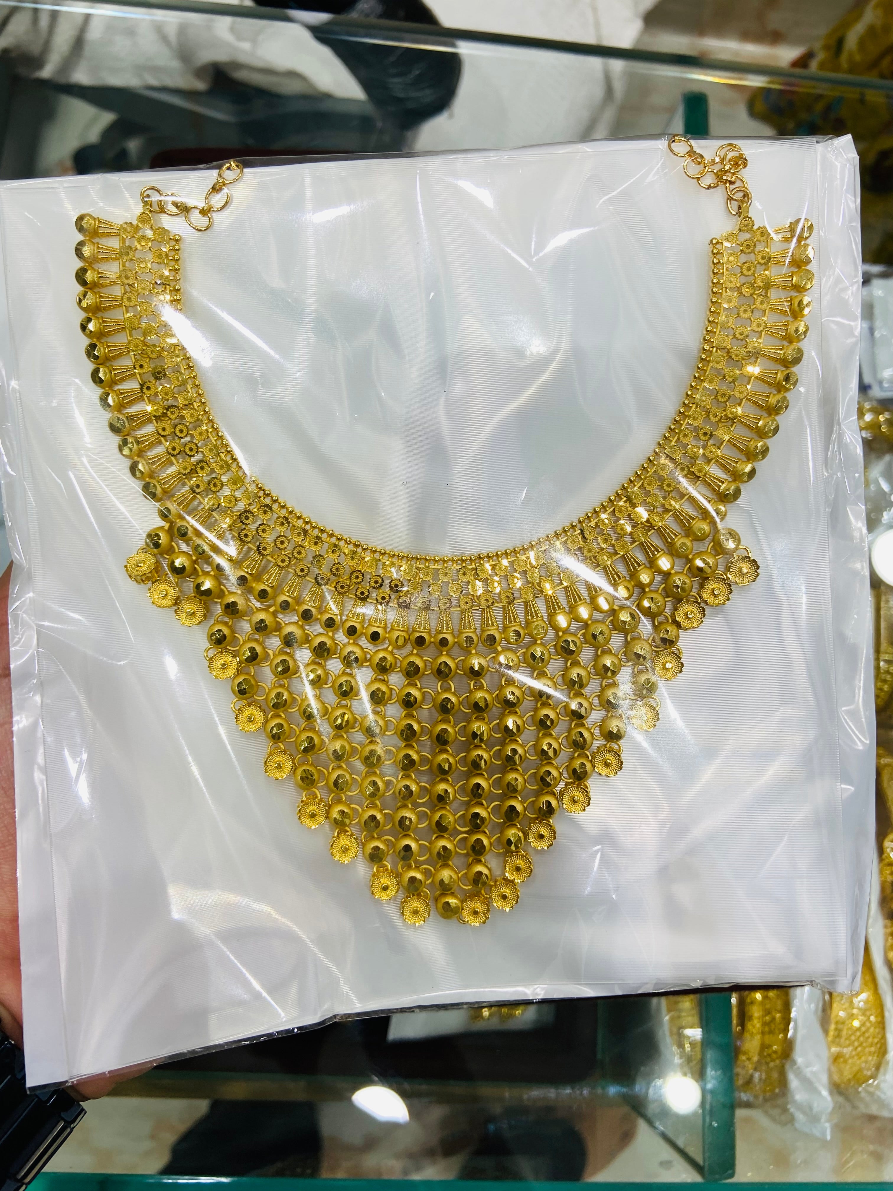 Floral Design 1 Gram Gold Necklace Set– NS30