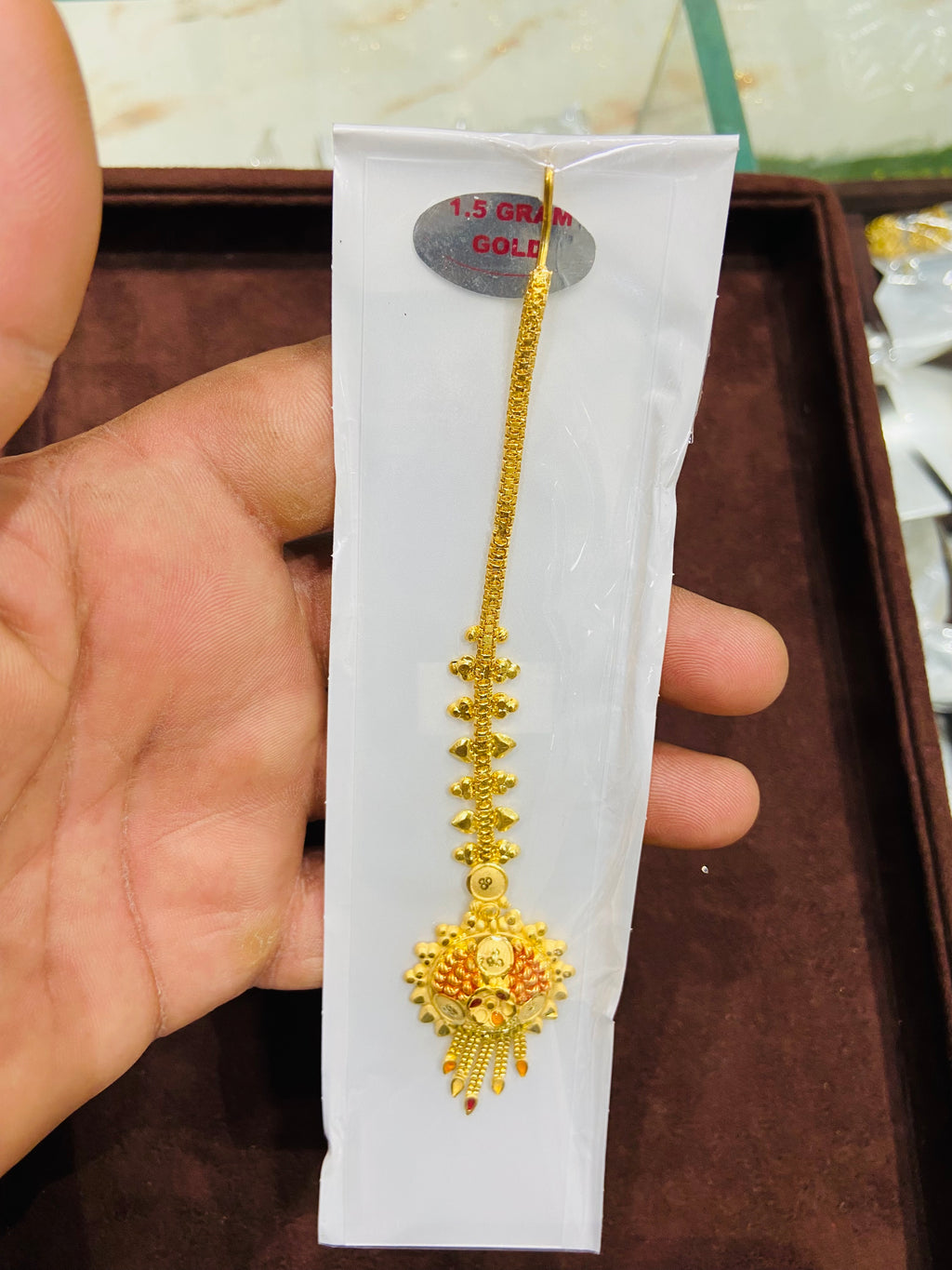 Premium one gram gold Maang tikka MT11