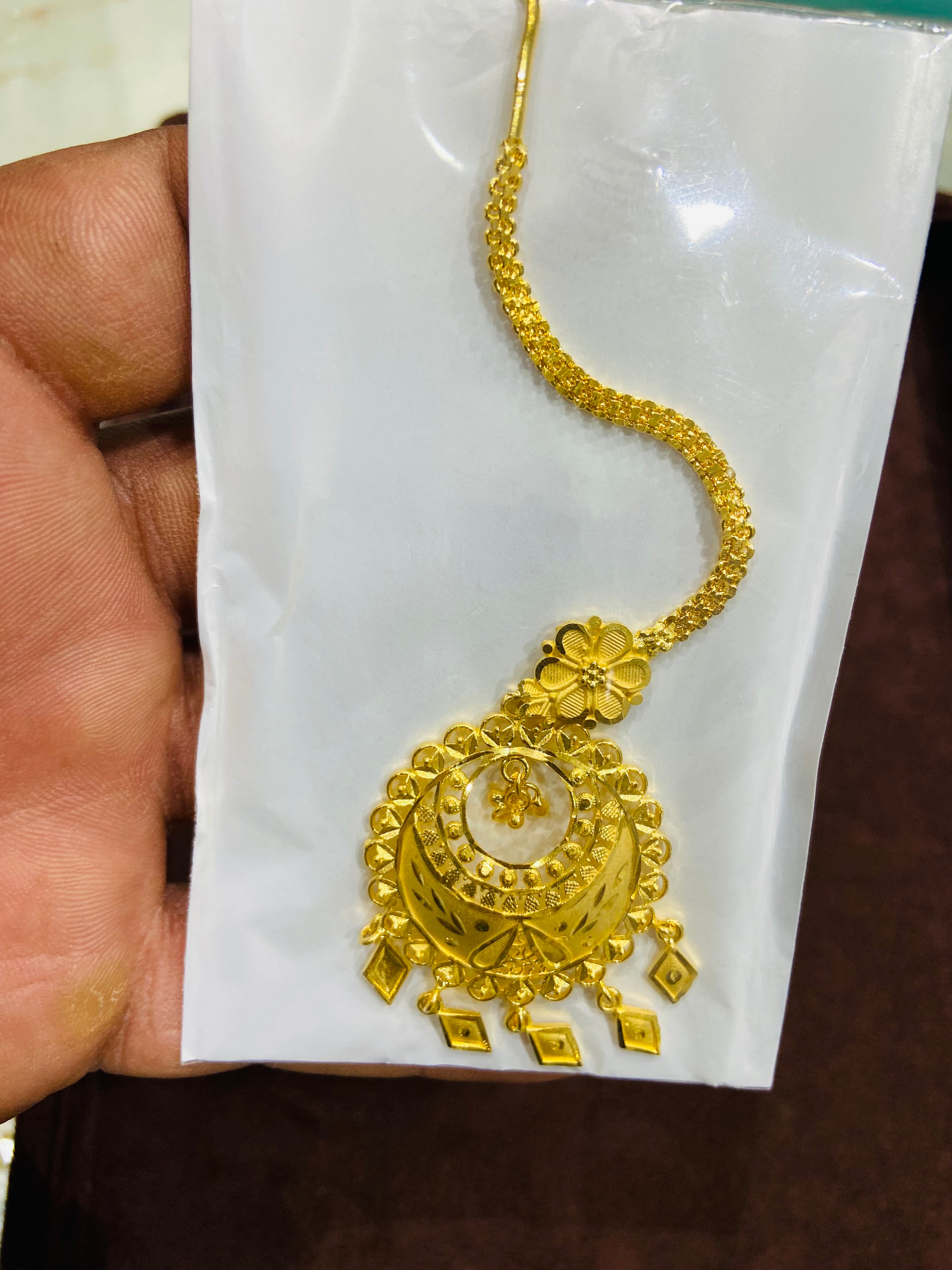 Wedding Maang Tikka – Premium 1 Gram Gold MT08